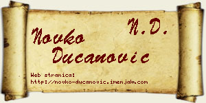 Novko Ducanović vizit kartica